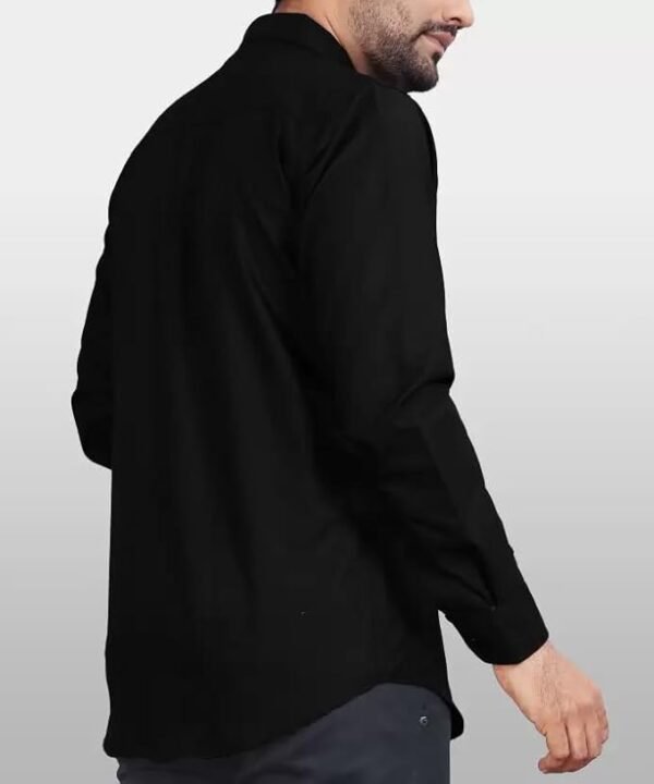 MonoClassic Shirt Men's Regular Fit Solid Soft Touch Cotton Casual Shirt with Pocket Design with Spread Collar & Full Sleeves - Image 3