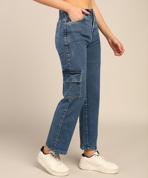 StreetFlex Cargo Women's Boyfriend Fit Cargo Jeans - Image 3