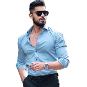 CoreLine Shirt Men's Casual Solid Satin Shirt for Men Full Sleeves