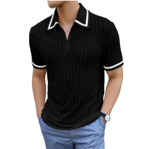 Noir Polo Flex | T-Shirt for Men | Plain T Shirt | Casual T Shirt for Men | Men T Shirt | Half Sleeve T Shirt