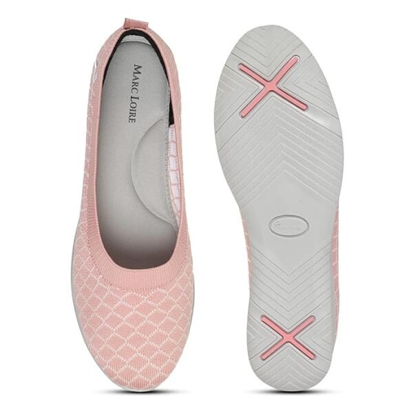 LabelLuxe Femme Women's Lightweight Athleisure Knitted Active Wear Slip-On Ballerina Casual Shoes for Daily Walking - Image 2