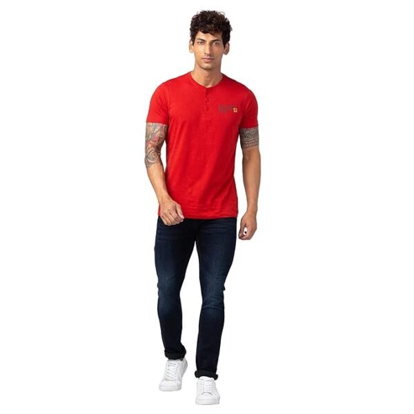 MonoFit Jeans Men Dark Blue Cotton Slim Fit Narrow Length Jeans - Image 3