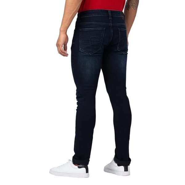 MonoFit Jeans Men Dark Blue Cotton Slim Fit Narrow Length Jeans - Image 2