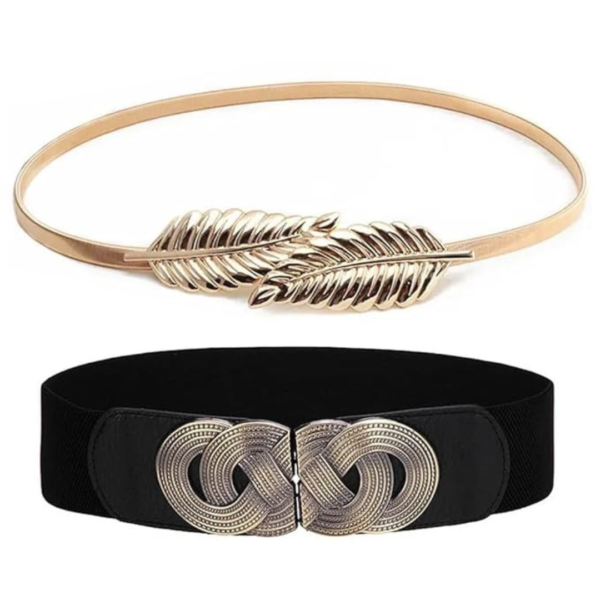 CurveCinch Belt Fashion 2pcs Combo Waist Belts for Women and Girls | Stylish Belts for Dresses Jeans Saree