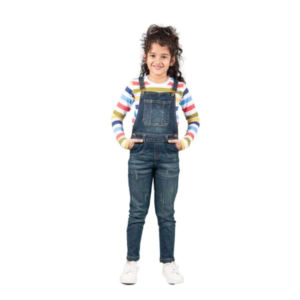 Sparkle Scout Set Tweeny Mini Girls Kids Pure Cotton Denim Dungaree Pinafore Dress with Pockets