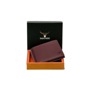 UrbanHold Gear Maroon Leather Wallet for Men I Handcrafted I 4 Credit/Debit Card Slots I 2 Currency Compartments