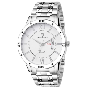 ChronoEdge Timepiece Analog Day Date Functioning Stainless Steel Chain Watch for Men