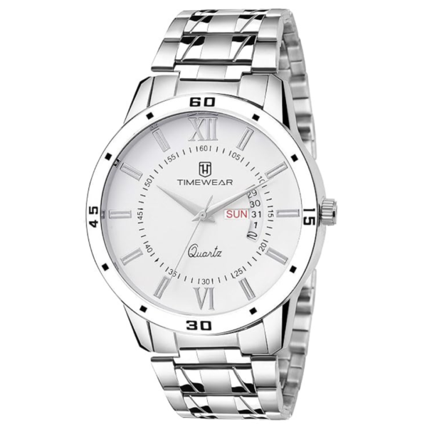 ChronoEdge Timepiece Analog Day Date Functioning Stainless Steel Chain Watch for Men