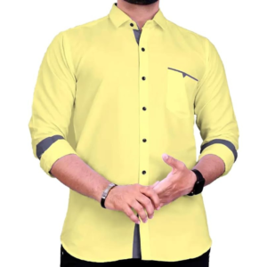MonoClassic Shirt Men's Regular Fit Solid Soft Touch Cotton Casual Shirt with Pocket Design with Spread Collar & Full Sleeves