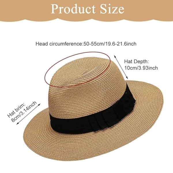 SoléShade Hat Straw Hat for Women Stylish, Wide Brim Womens Hat, Sun Hats for Women, Vintage Women Hat for Sun - Image 3